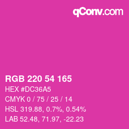 Color code: RGB 220 54 165 | qconv.com