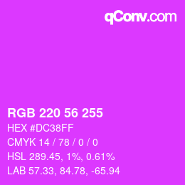 カラーコード: RGB 220 56 255 | qconv.com