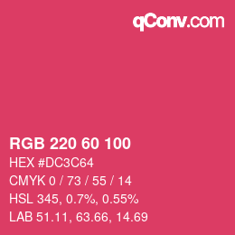 カラーコード: RGB 220 60 100 | qconv.com
