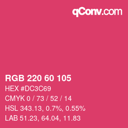 カラーコード: RGB 220 60 105 | qconv.com