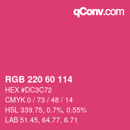Color code: RGB 220 60 114 | qconv.com