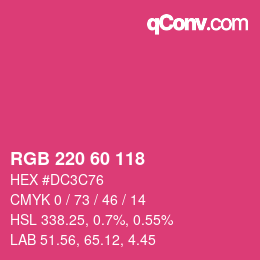 カラーコード: RGB 220 60 118 | qconv.com