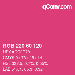 カラーコード: RGB 220 60 120 | qconv.com