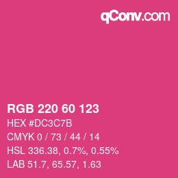 颜色代码: RGB 220 60 123 | qconv.com