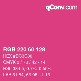 カラーコード: RGB 220 60 128 | qconv.com