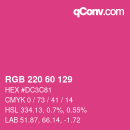 カラーコード: RGB 220 60 129 | qconv.com