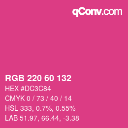 Color code: RGB 220 60 132 | qconv.com