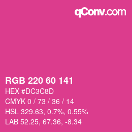 カラーコード: RGB 220 60 141 | qconv.com