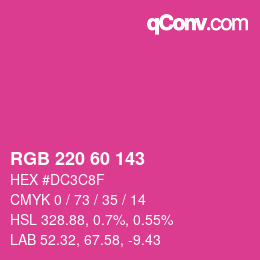 カラーコード: RGB 220 60 143 | qconv.com