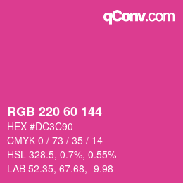 カラーコード: RGB 220 60 144 | qconv.com