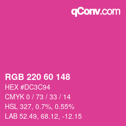颜色代码: RGB 220 60 148 | qconv.com