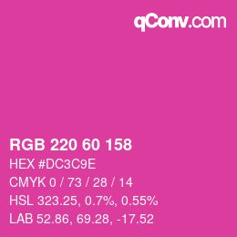 カラーコード: RGB 220 60 158 | qconv.com