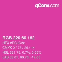 颜色代码: RGB 220 60 162 | qconv.com