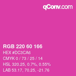 カラーコード: RGB 220 60 166 | qconv.com