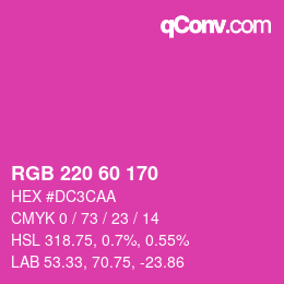 カラーコード: RGB 220 60 170 | qconv.com