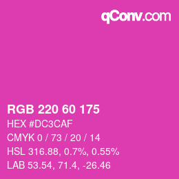カラーコード: RGB 220 60 175 | qconv.com