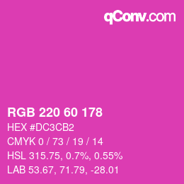 カラーコード: RGB 220 60 178 | qconv.com