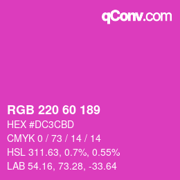 カラーコード: RGB 220 60 189 | qconv.com
