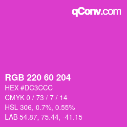 カラーコード: RGB 220 60 204 | qconv.com