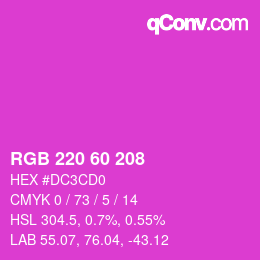 颜色代码: RGB 220 60 208 | qconv.com