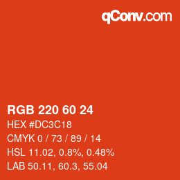 カラーコード: RGB 220 60 24 | qconv.com