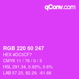 颜色代码: RGB 220 60 247 | qconv.com