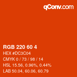 カラーコード: RGB 220 60 4 | qconv.com