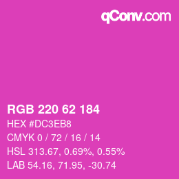 カラーコード: RGB 220 62 184 | qconv.com