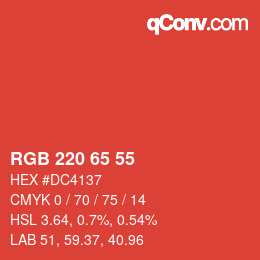Color code: RGB 220 65 55 | qconv.com