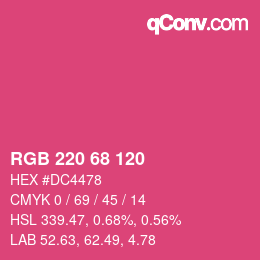 カラーコード: RGB 220 68 120 | qconv.com