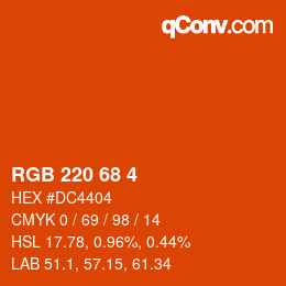 Farbcode: RGB 220 68 4 | qconv.com