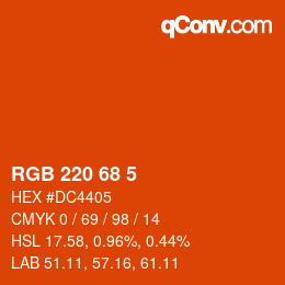 Farbcode: RGB 220 68 5 | qconv.com