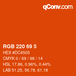 Code couleur: RGB 220 69 5 | qconv.com