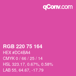 Color code: RGB 220 75 164 | qconv.com
