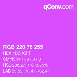 Color code: RGB 220 76 255 | qconv.com