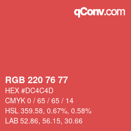 Color code: RGB 220 76 77 | qconv.com
