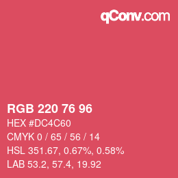 Color code: RGB 220 76 96 | qconv.com