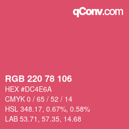 Color code: RGB 220 78 106 | qconv.com
