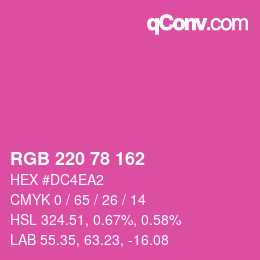 カラーコード: RGB 220 78 162 | qconv.com