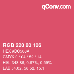 Color code: RGB 220 80 106 | qconv.com