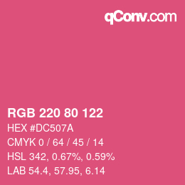 カラーコード: RGB 220 80 122 | qconv.com