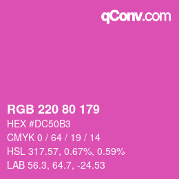 Color code: RGB 220 80 179 | qconv.com