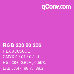 Farbcode: RGB 220 80 206 | qconv.com