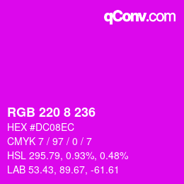 Color code: RGB 220 8 236 | qconv.com