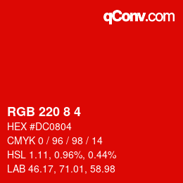 Farbcode: RGB 220 8 4 | qconv.com