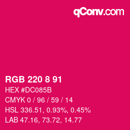 Color code: RGB 220 8 91 | qconv.com