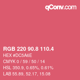 カラーコード: RGB 220 90.8 110.4 | qconv.com