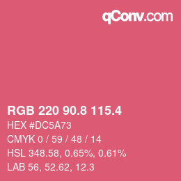 カラーコード: RGB 220 90.8 115.4 | qconv.com