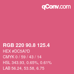 カラーコード: RGB 220 90.8 125.4 | qconv.com
