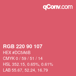 Código de color: RGB 220 90 107 | qconv.com